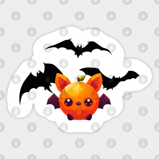 Fruit Bat Orange Edition Sticker by NeonDreams-JPEG